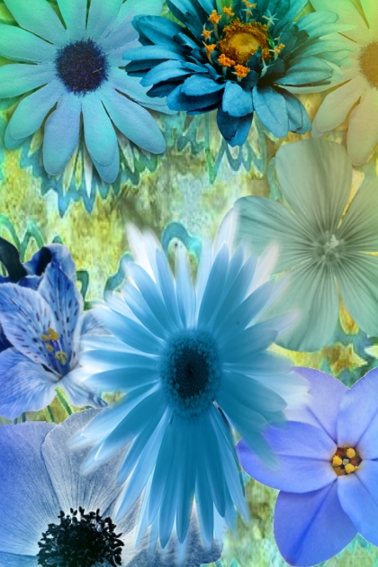 Blue flower panel- Modna kombinacija