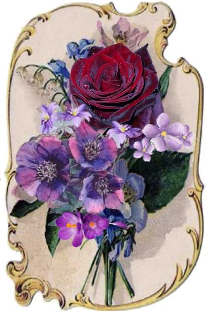 Purple flowers 66- Modna kombinacija