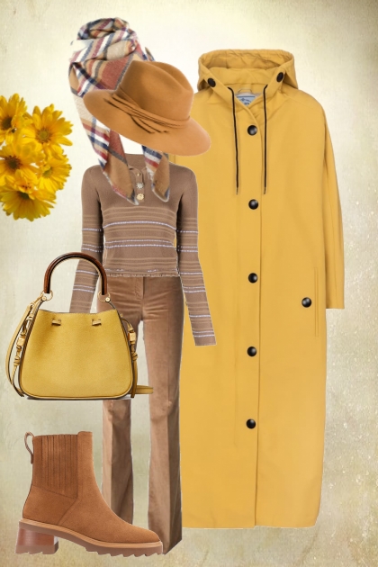 Yellow coat- combinação de moda