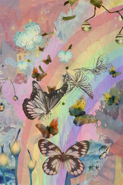 Rainbow butterflies- Fashion set
