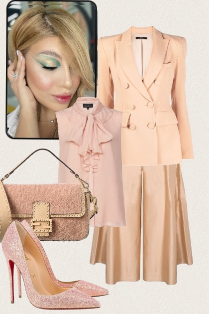 Peach colour outfit 2