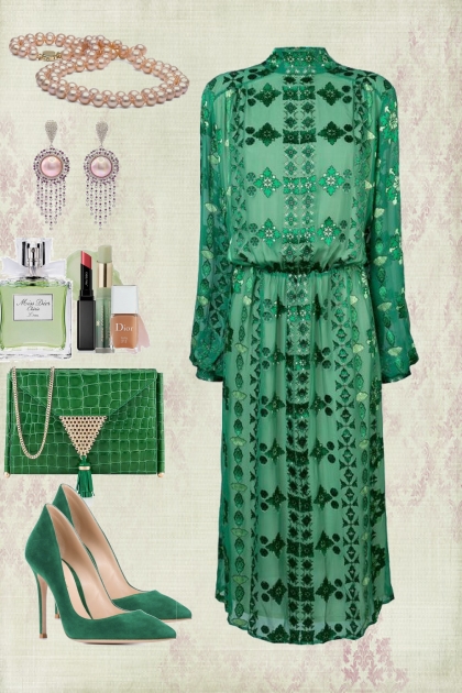 Emerald green dress