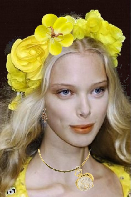 Yellow flower wreath- combinação de moda
