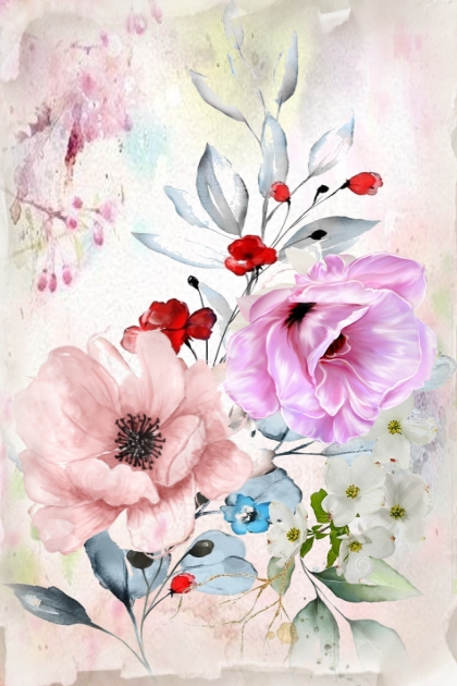 Flowers in pastel colours