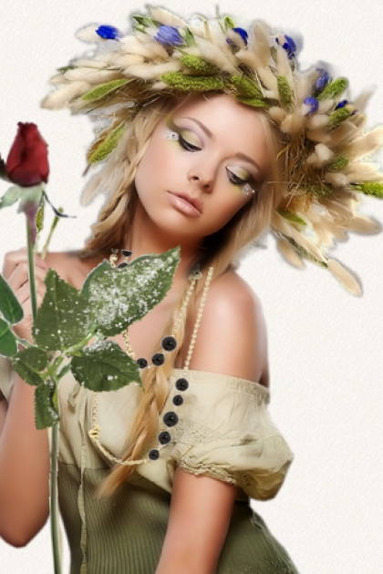 A girl with a red rose 4- Modna kombinacija