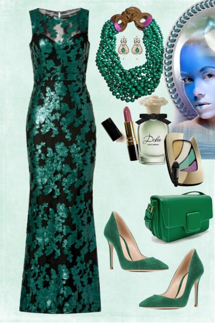 Glamorous green- Modna kombinacija