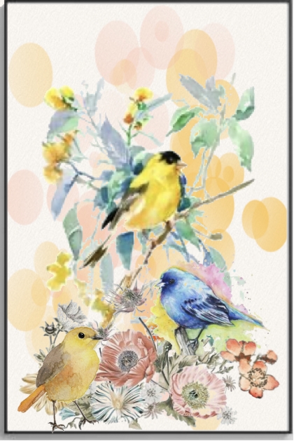Birds among flowers 2- Modna kombinacija