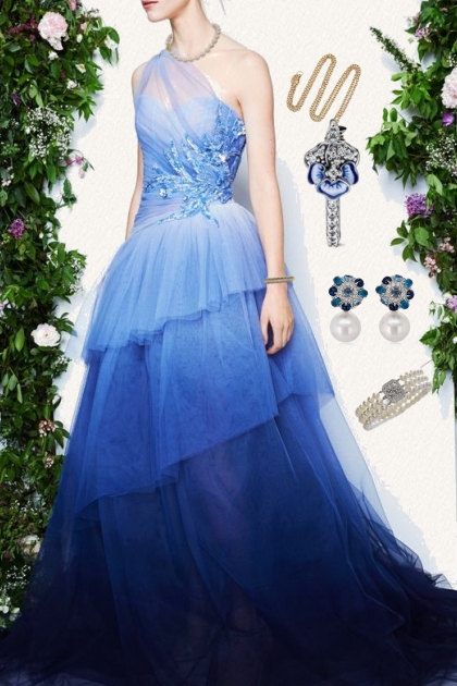 Blue glamour- Combinazione di moda