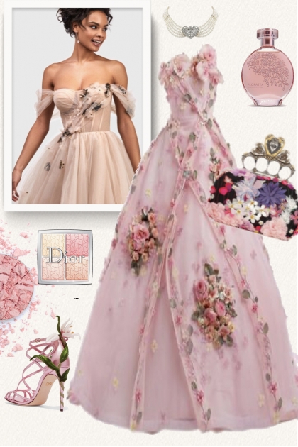 A dress with flower decor- combinação de moda