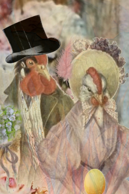 A hen and a cock- Fashion set