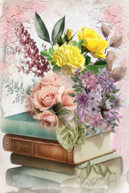 Books and flowers- Modna kombinacija