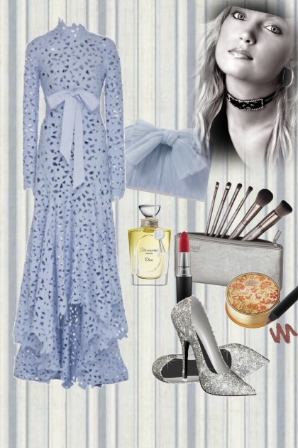 Blue lace dress- Combinaciónde moda