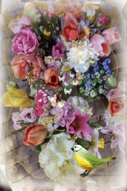 Manycoloured bunch of flowers- Modna kombinacija