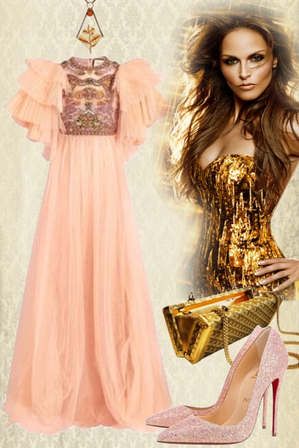 Peach and gold- Fashion set