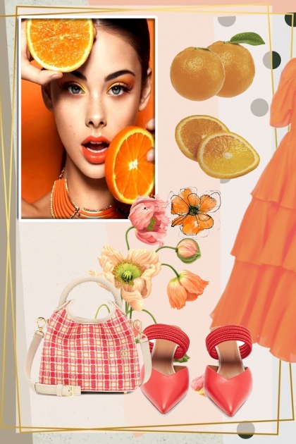 Orange chic- combinação de moda