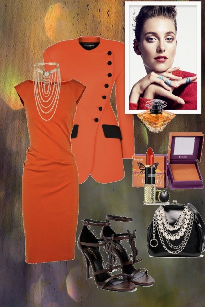 Orange and black- combinação de moda