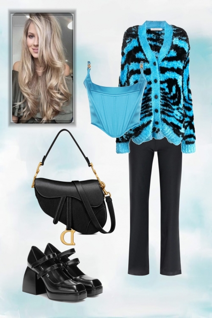 Turquoise and black - Combinaciónde moda