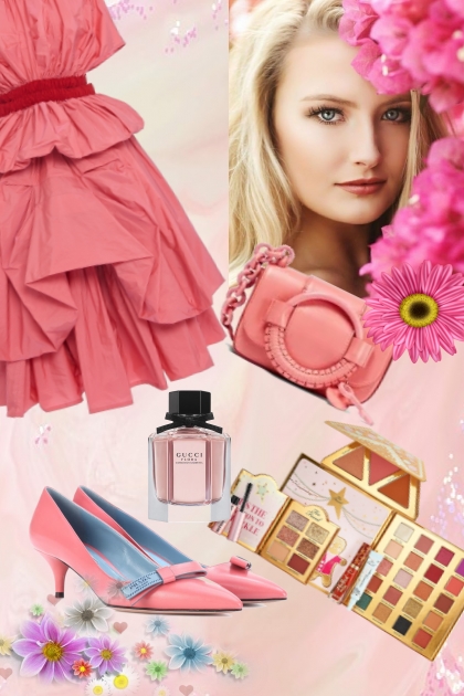 Pink dress 2- combinação de moda