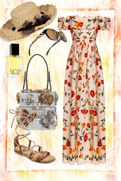 Floral dress for a summer day- Combinaciónde moda