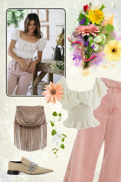 Peasant style blouse - Modna kombinacija