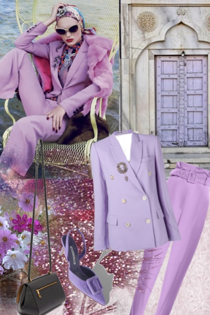 Lilac suit- Modna kombinacija