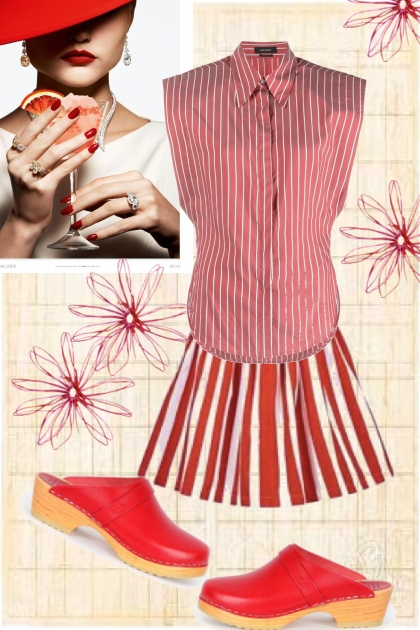 White and red stripes- Fashion set