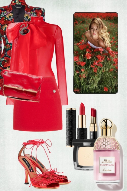 Poppy red outfit- Modna kombinacija