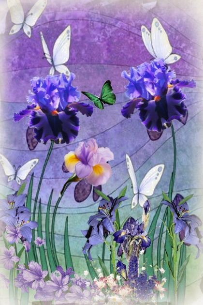 Purple irises- 搭配