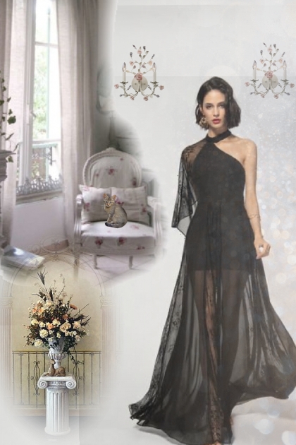 Glamorous black dress- Modna kombinacija