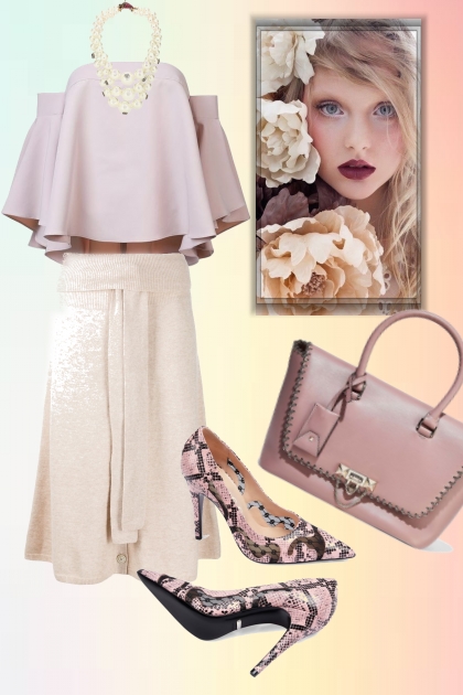 Pale pink outfit- combinação de moda