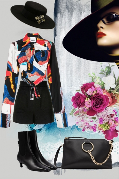 Provocative multi-coloured blouse- Fashion set
