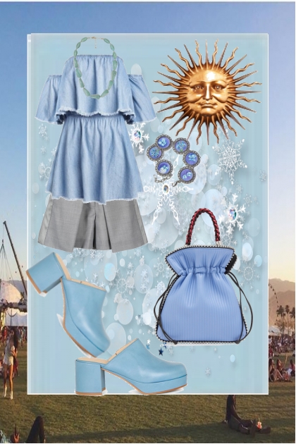 Sky-blue blouse- Fashion set