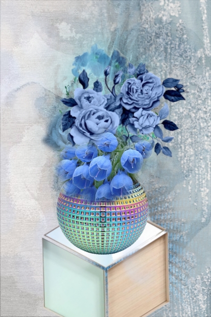 Blue flowers 6- Modna kombinacija