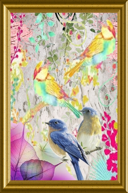 Blue and yellow birds