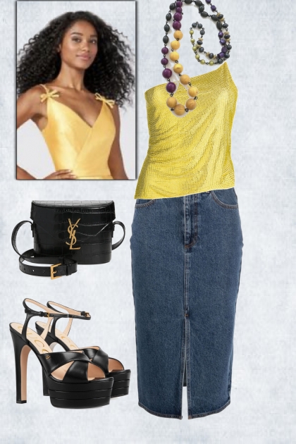 Blue and yellow outfit 2- Fashion set