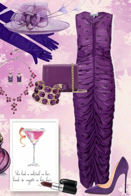 Purple chic- Combinazione di moda