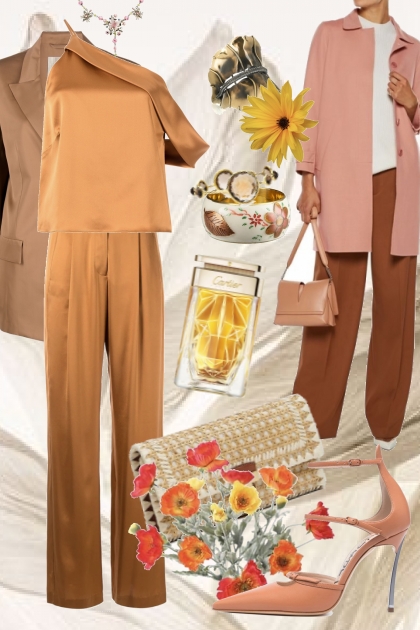 Caramel coloured outfit- combinação de moda