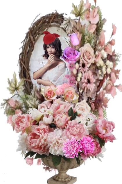 Portrait in a flower vase- Combinazione di moda