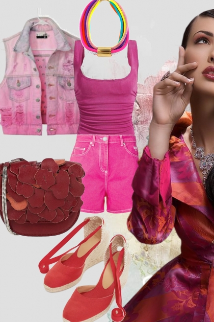 All shades of pink- combinação de moda