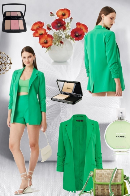 Green blazer- Modekombination