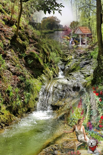 A path by the waterfall- Modna kombinacija