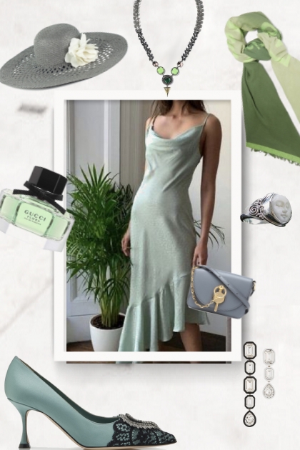 A green cocktail outfit- Fashion set