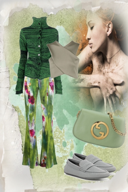 Green everyday outfit- Modekombination