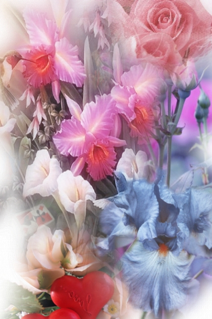 Flowers in pastel tones- Fashion set