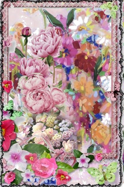 Pink flowers 55- Modna kombinacija