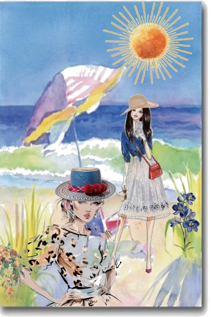 2 girls on the sea shore- Fashion set