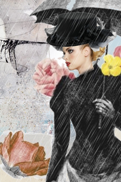 Lady under the umbrella- combinação de moda