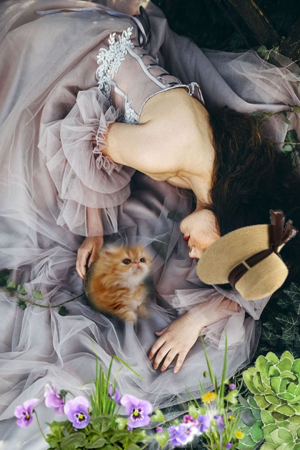 A girl with a kitten 2- Combinazione di moda