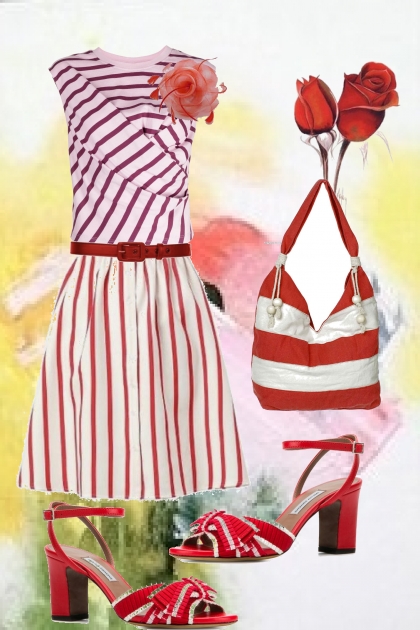 Red and white stripes 2- Modekombination
