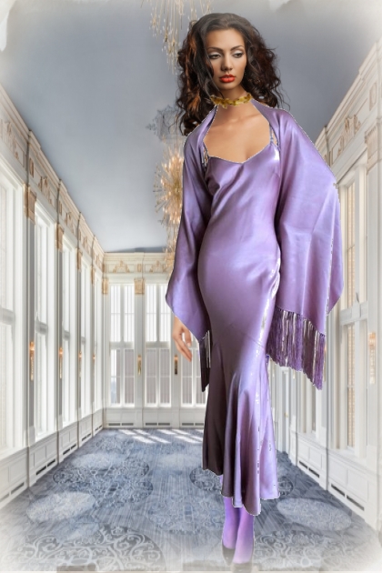 Lady in a lilac outfit- combinação de moda